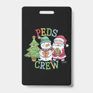 Badge Retro Peds Crew Noël Pédiatrie Infirmière Infirmiè