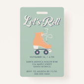 Badge Retro Roller Patinage Anniversaire Fête Invitation (Dos)