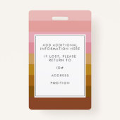 Badge Retro Sunset Stripe Design Photo et informations p (Dos)