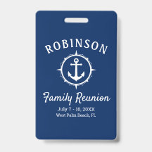 Réunion de famille d'ancre nautique bleu marine et