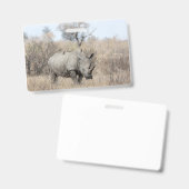 Badge Rhinocéros blanc (Avant & arrière)