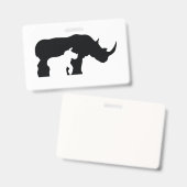 Badge Rhinocéros noir et blanc (Avant & arrière)