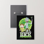 Badge RICK ET MORTY™ | Éclat vert (Recto/Verso)