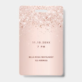 Badge Robe blanche rose Sweet 16 nom vip (Arrière)