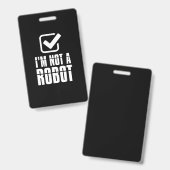 Badge Robotique Captcha Drôle Je ne suis pas un robot Ca (Avant & arrière)