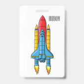 Badge Rocket ship cartoon illustration (Arrière)