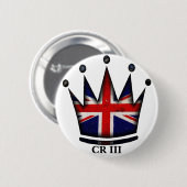 Badge Roi Charles III 6 Cm Rond (Devant & derrière)