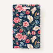 Badge Romantic Navy Blue Floral Garden Pattern (Dos)