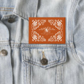 Badge Romantique Burnt Orange Mr & Mrs Mariage Pin Butto (Insitu)