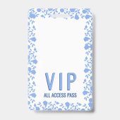 Badge Romantique Soft Plutôt Bleu Floral VIP Pass  (Dos)