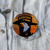 Badge Rond 10 Cm 101e bataillon aéroporté d'aigle anciens combattan (En situation)