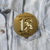 Badge Rond 10 Cm 18e anniversaire d'or métallique (En situation)