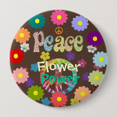Badge Rond 10 Cm 1960s Flower Power (Devant)