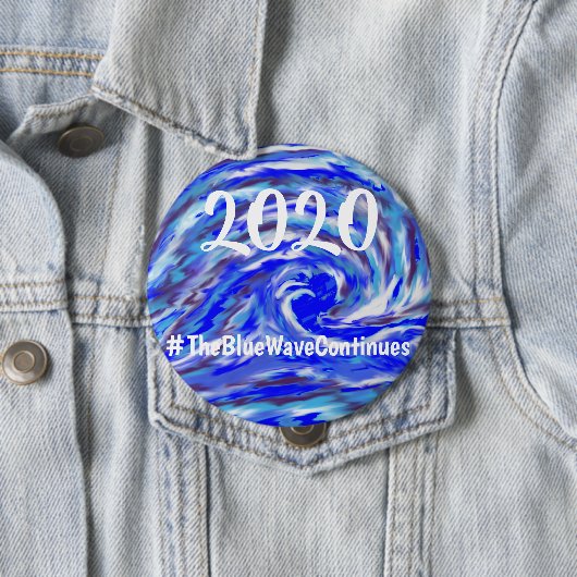 Badge Rond 10 Cm 2020 - La Vague Bleue continue (En situation)