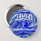 Badge Rond 10 Cm 2020 - La Vague Bleue continue (Devant & derrière)