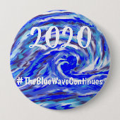 Badge Rond 10 Cm 2020 - La Vague Bleue continue (Devant)