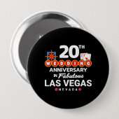 Badge Rond 10 Cm 20e Wedding Anniversary Couples Las Vegas (Devant & derrière)