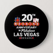 Badge Rond 10 Cm 20e Wedding Anniversary Couples Las Vegas (Devant)