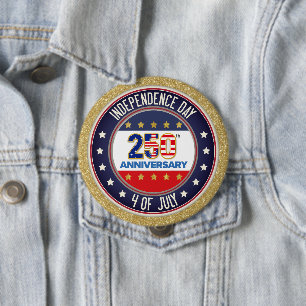 Badge Rond 10 Cm 250e anniversaire USA Patriotique   1776–2026