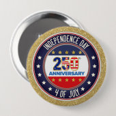 Badge Rond 10 Cm 250th Anniversary USA Patriotic  | 1776–2026 (Devant & derrière)