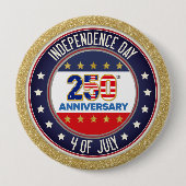 Badge Rond 10 Cm 250th Anniversary USA Patriotic  | 1776–2026 (Devant)