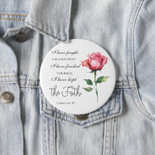 Badge Rond 10 Cm 2 Timothée 4:7 - J'ai combattu le bon combat (En situation)