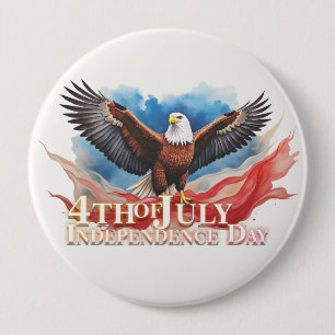 Badge Rond 10 Cm 4 juillet Aigle – Conception d'art patriotique