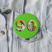 Badge Rond 10 Cm 90e anniversaire 90 ans Milestone Button (En situation)