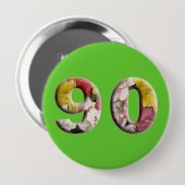 Badge Rond 10 Cm 90e anniversaire 90 ans Milestone Button (Devant & derrière)