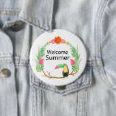 Badge Rond 10 Cm accueil été (En situation)