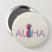 Badge Rond 10 Cm Adorable Aloha Hawaiian Pineappy (Devant & derrière)