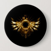 Badge Rond 10 Cm Ailes de Steampunk (Devant)