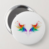 Badge Rond 10 Cm Ailes fluffy arc-en-ciel (Devant & derrière)