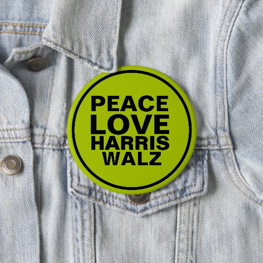 Badge Rond 10 Cm AIVE PAIX HARRIS WALZ Neon Green (En situation)