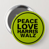 Badge Rond 10 Cm AIVE PAIX HARRIS WALZ Neon Green (Devant & derrière)