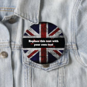 Badge Rond 10 Cm Ajouter du texte sur le drapeau anglais Jeu d'orei (En situation)