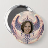 Badge Rond 10 Cm Ajouter Photo Custom Memorial Pastel (Devant & derrière)