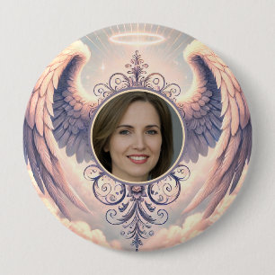 Badge Rond 10 Cm Ajouter Photo Custom Memorial Pastel