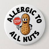 Badge Rond 10 Cm Alerte contre les allergies (Devant)