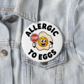 Badge Rond 10 Cm Alerte d'allergie aux oeufs (En situation)