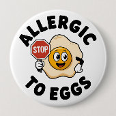 Badge Rond 10 Cm Alerte d'allergie aux oeufs (Devant)