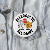 Badge Rond 10 Cm Alerte d'allergie laitière (En situation)