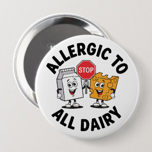 Badge Rond 10 Cm Alerte d'allergie laitière