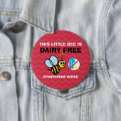 Badge Rond 10 Cm Alerte d'allergie personnalisée par abeille libre (En situation)