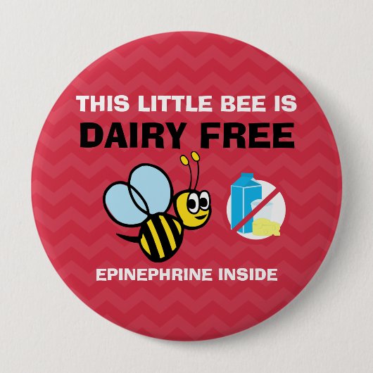Badge Rond 10 Cm Alerte d'allergie personnalisée par abeille libre (Devant)