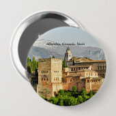 Badge Rond 10 Cm Alhambra, Grenade, Andalousie, Espagne (Devant & derrière)