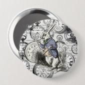Badge Rond 10 Cm Alice de lapin blanc au pays des merveilles (Devant & derrière)