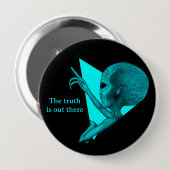 Badge Rond 10 Cm Alien gris, la vérité est là (Devant & derrière)