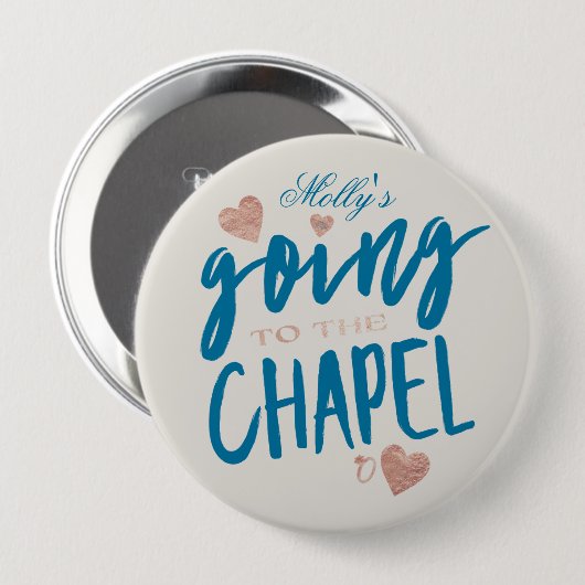 Badge Rond 10 Cm Aller à la chapelle - Personnalisé mariage concept (Devant & derrière)