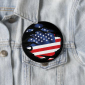 Badge Rond 10 Cm Amérique déchiré le drapeau (En situation)